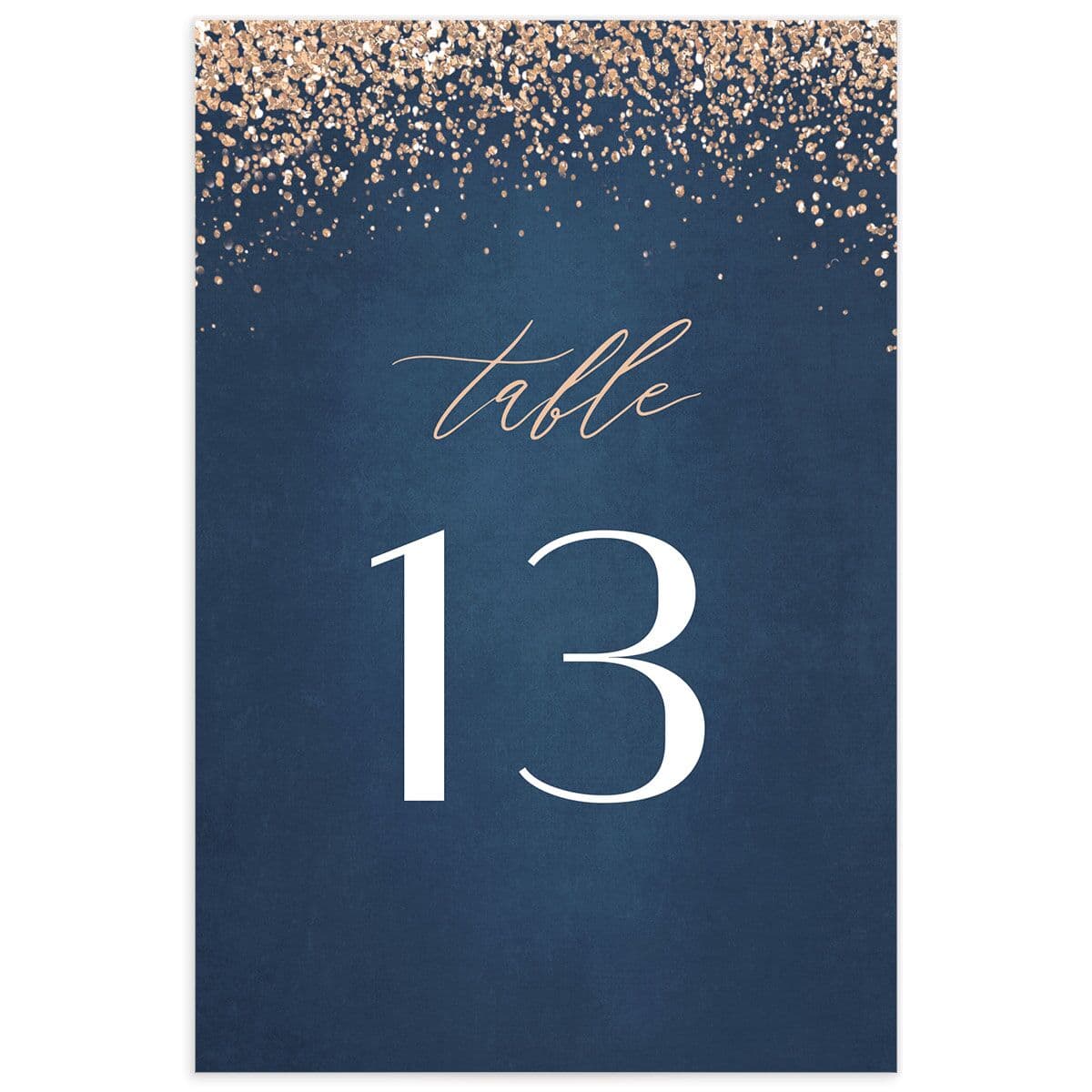 Elegant Glamour Table Numbers front in blue