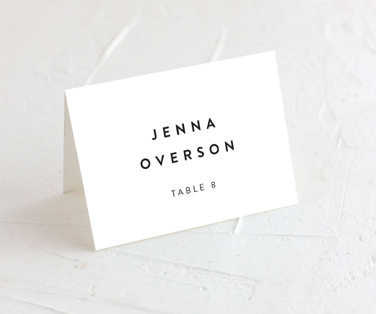 Effortless Elegance Place Cards front in white