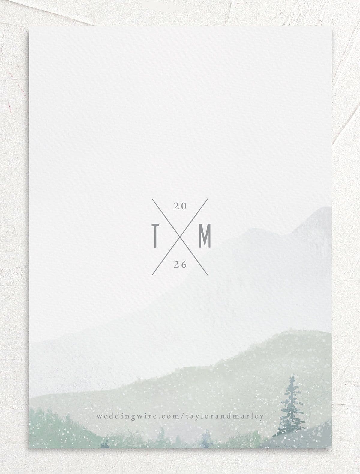 Mountain Canvas Wedding Invitations back in teal
