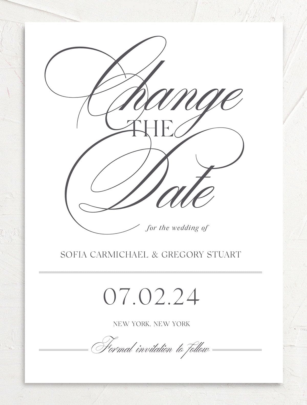 Classic Blooms Change the Date Cards front in white