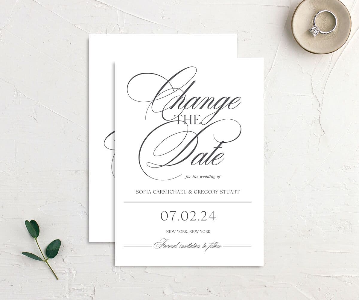 Classic Blooms Change the Date Cards front-and-back in white