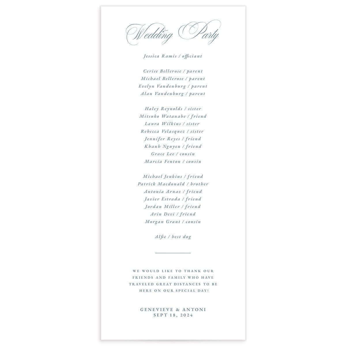 Refined Photograph Wedding Programs back in white