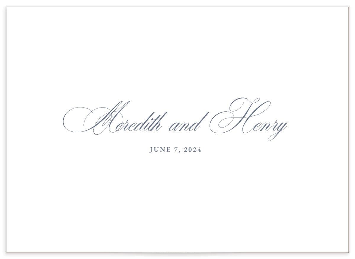 Classic Garland Wedding Enclosure Cards back in blue